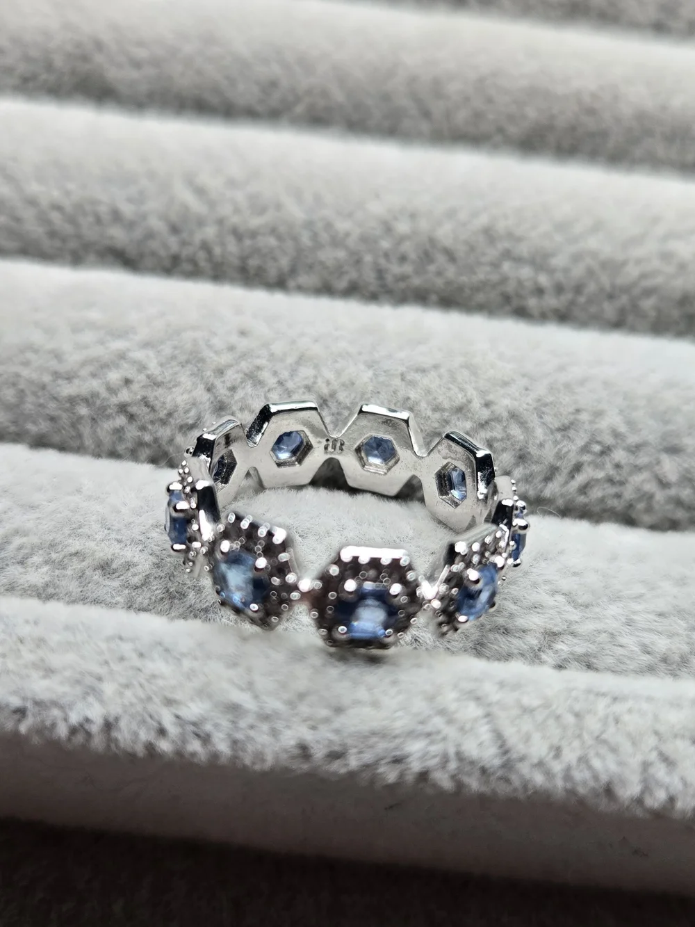 Size 6 Aquamarine Cubic Zirconia Rhodium Plated Bomb Party RBP6670 Free The Inne